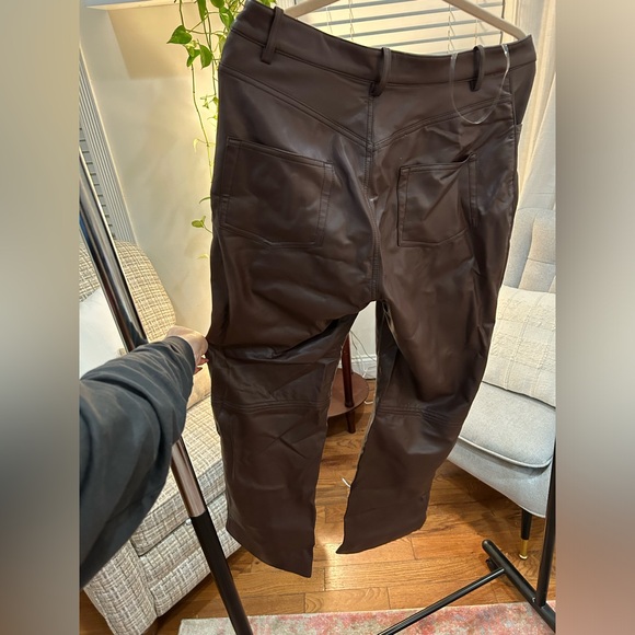 House of CB Inaya Dark Brown Stretch Vegan Leather Trousers - Picture 7 of 10